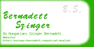 bernadett szinger business card